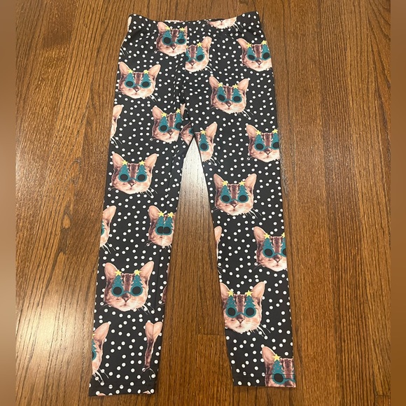 Tucker + Tate Holiday Christmas Cat Leggings Yth Girl Large and XLarge Black Dot - Picture 1 of 5